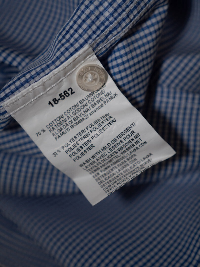 G.O.L Boys Slim Fit Blue &amp; White Checked 176cm Shirt Pre-Owned