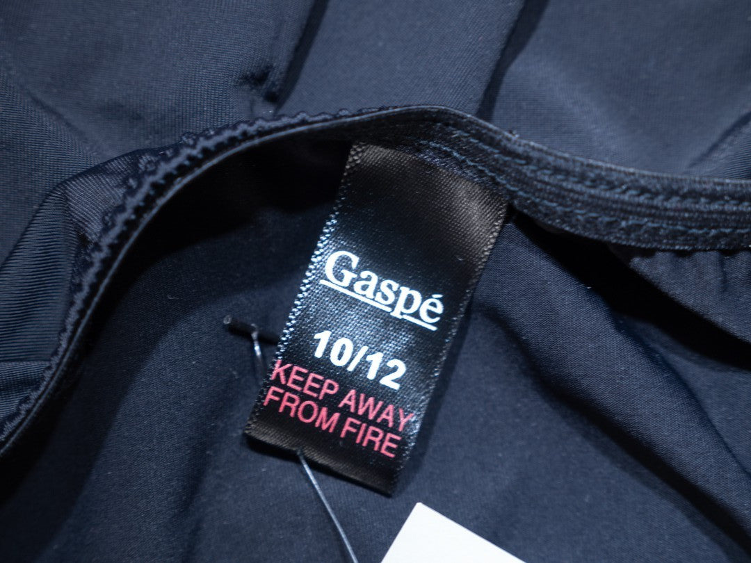 Gaspe Black Non Patterned Size 10/12 Half Slip New With Tag RRP £20.00