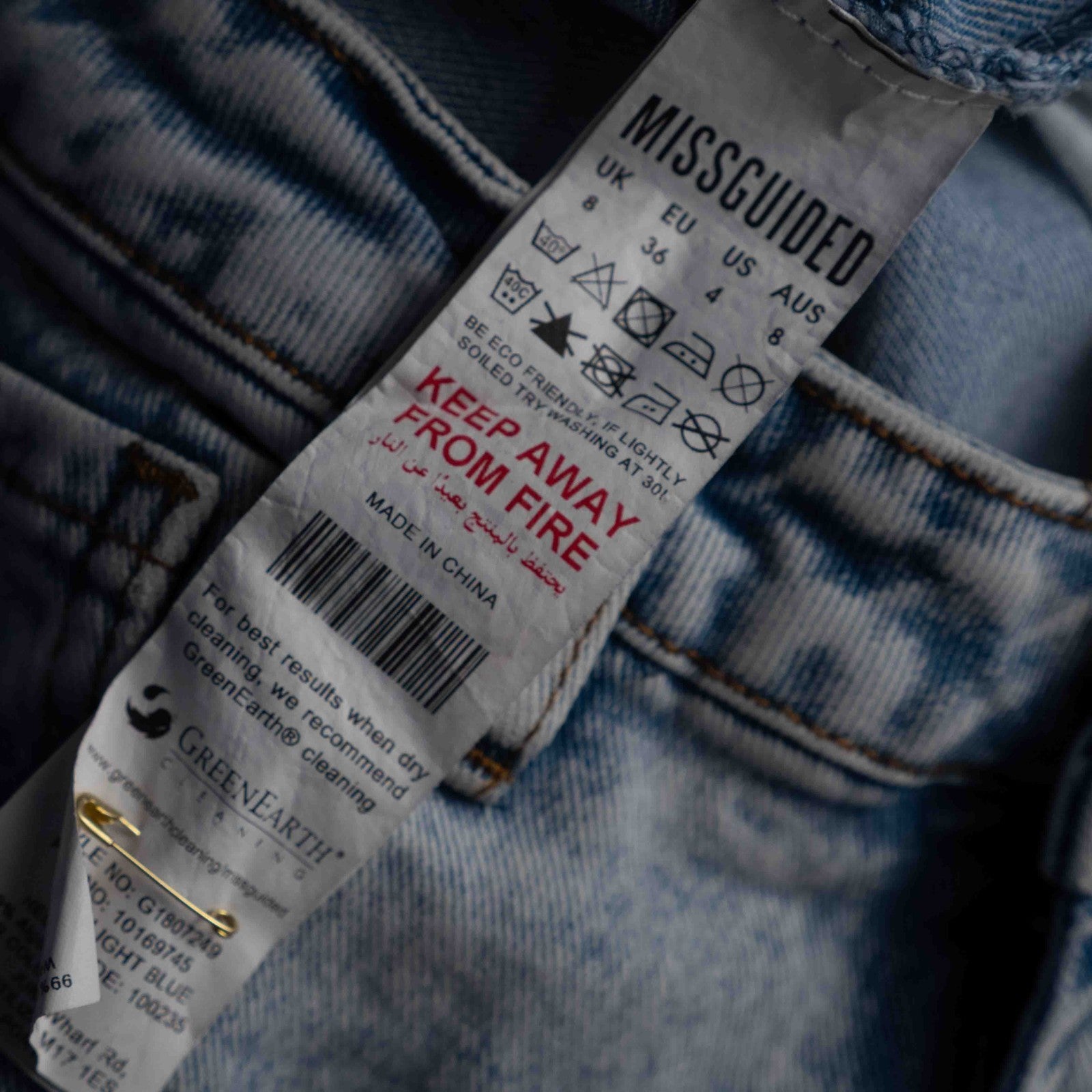 Missguided Riot Blue High Rise 8R Jeans Pre-Owned