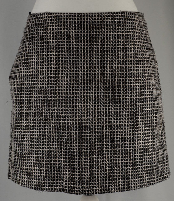 Papaya Black &amp; White Square Mini Skirt Size 10 Pre-Owned