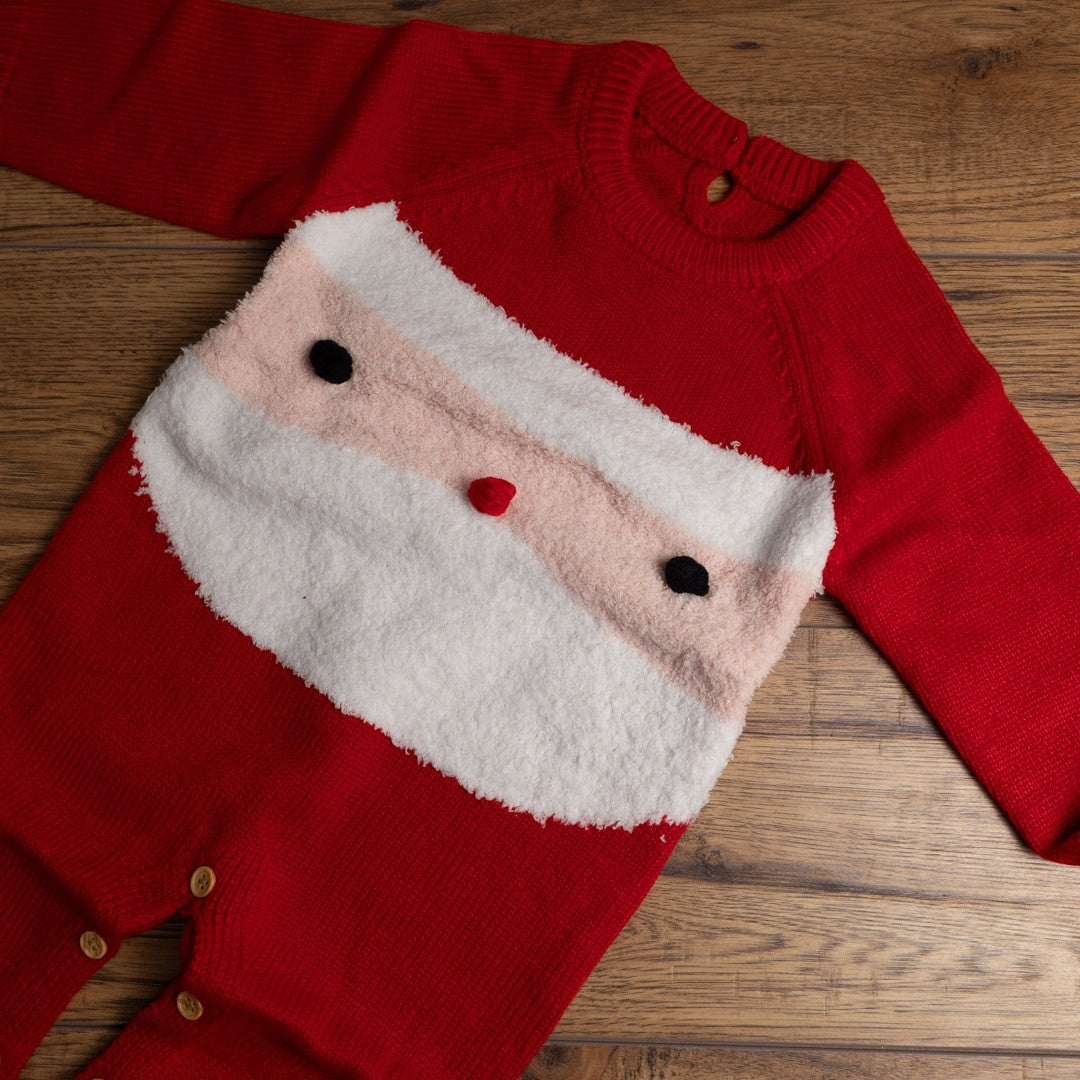 Santa 80cm Button Up Baby Grow New Without Tags