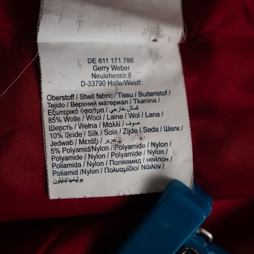 Gerry Weber Red Button Up Size 10 Coat Pre-Owned