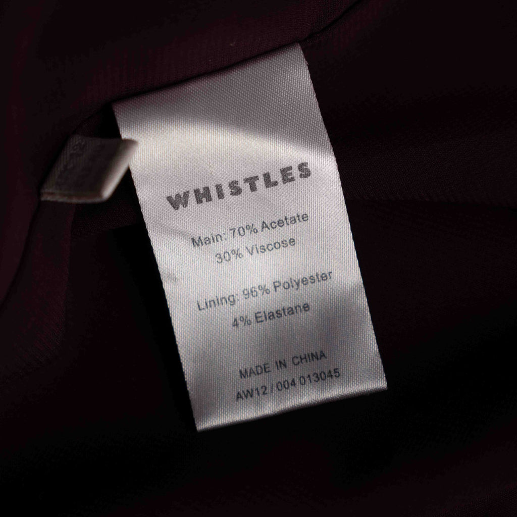 Whistles Dark Red 12 Dress Pre-Owned