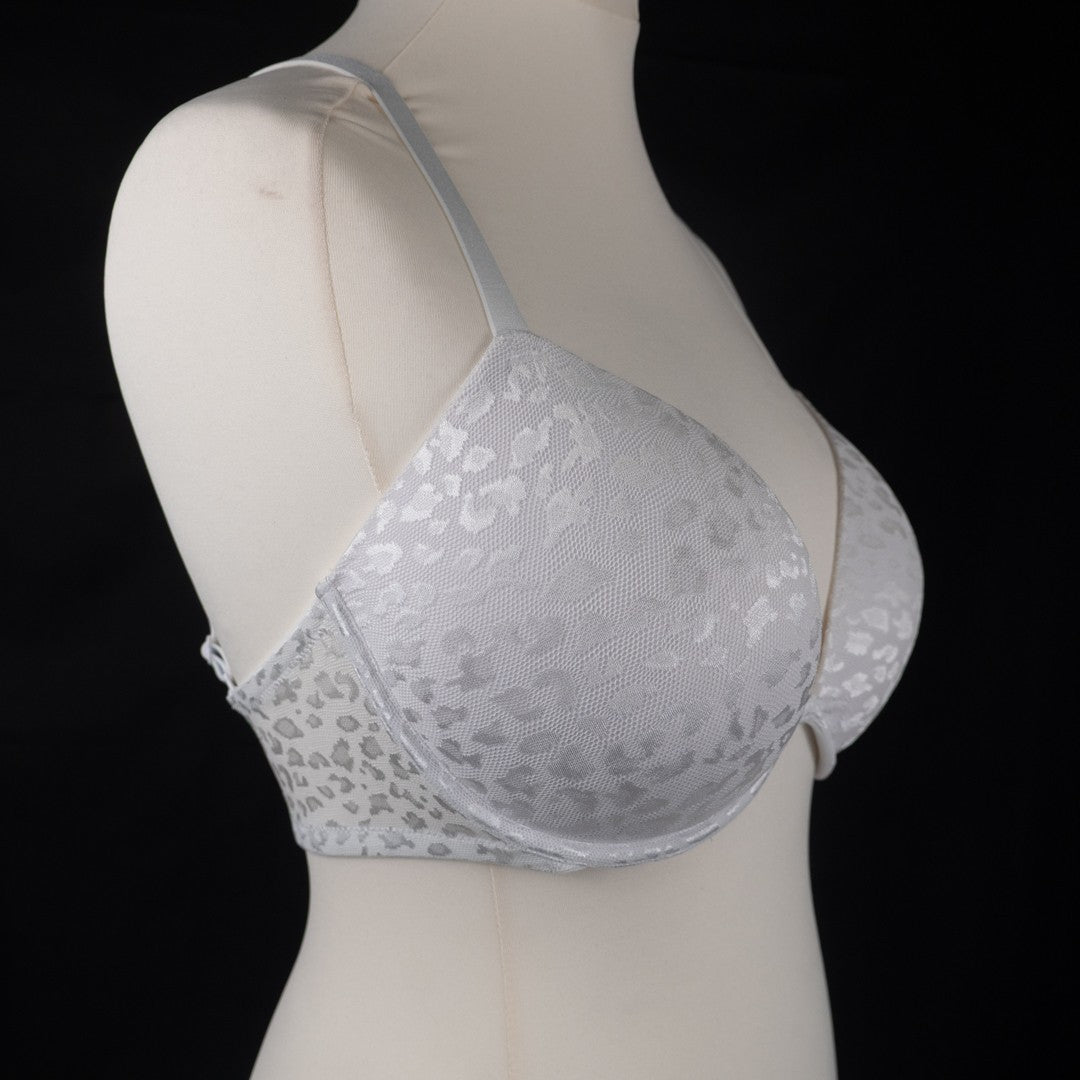 Wings Love White Leopard Print Padded Underwired 34DDD Bra New With Tags