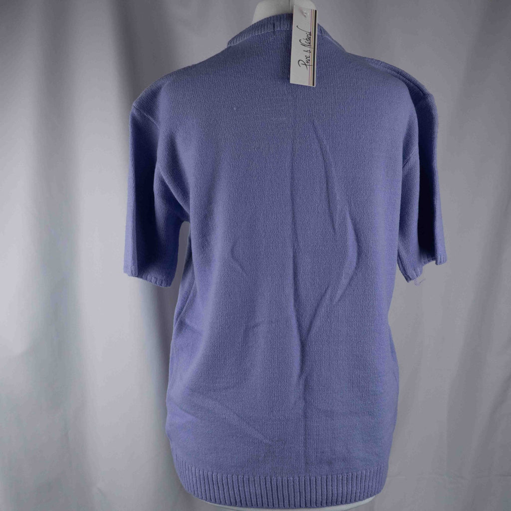 Pure &amp; Natural Lilac Short Sleeve Line Pattern S/M Jumper New With Tag RRP £17