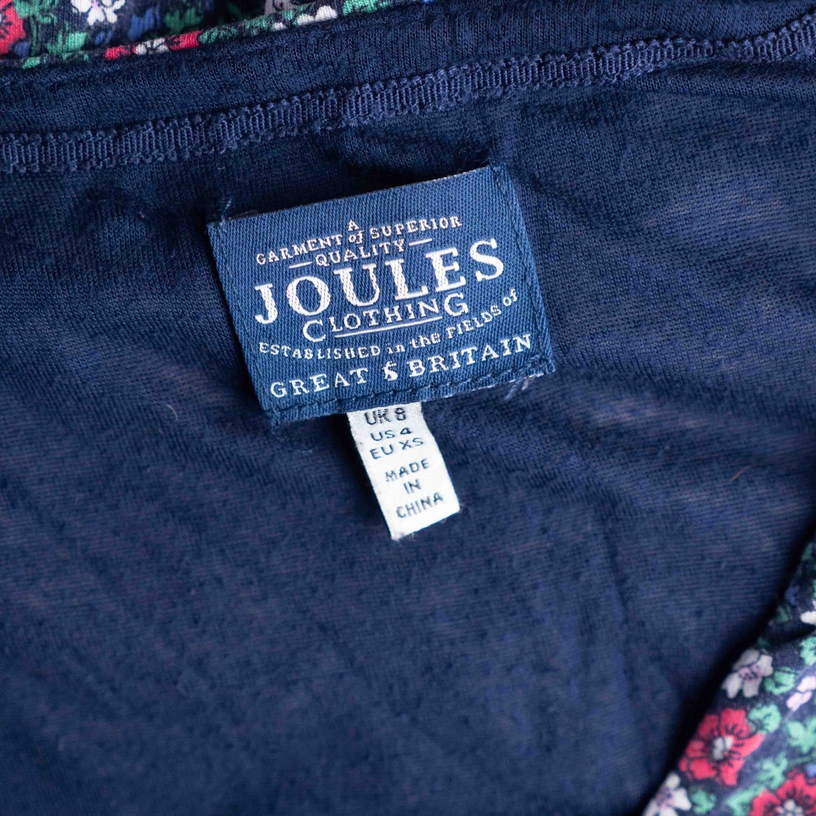 Joules Blue Floral Long Sleeve 8 Dress Pre-Owned
