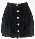 Denim &amp; Co Black Choudhury Front Button Up Size 8 Mini Skirt Pre-Owned